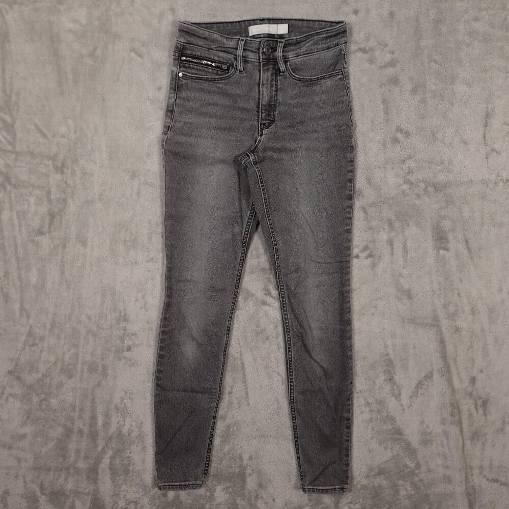 Athleta sculptek jeans mid rise skinny women's 0 gray denim